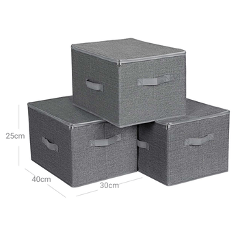 Úložné boxy FLAT II sivá, 3 ks 6