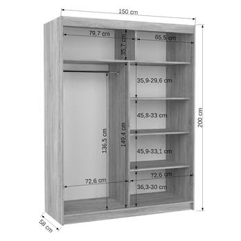 Šatníková skriňa FLAVIE biela 3