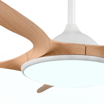 Stropné LED svietidlo s ventilátorom FLEN biela/prírodná 2