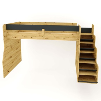 Poschodová posteľ FLEXIA II pravá, dub artisan/antracitová, 90×200 cm 1