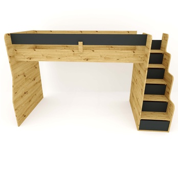 Poschodová posteľ FLEXIA II pravá, dub artisan/antracitová, 90×200 cm 2