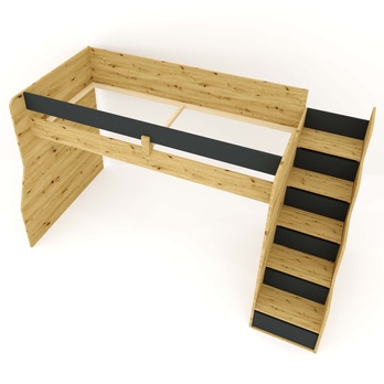 Poschodová posteľ FLEXIA II pravá, dub artisan/antracitová, 90×200 cm 3