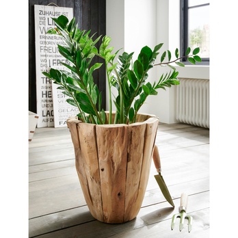 Drevený obal na kvetináč FLINT prírodná, výška 60 cm 2