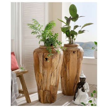 Drevená váza FLINT teak, výška 80 cm 1
