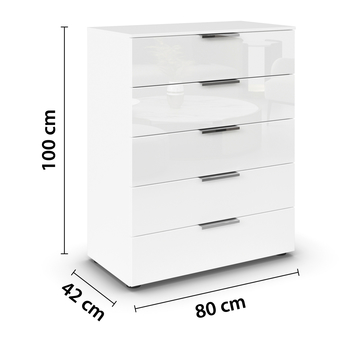 Komoda FLIPP 5 biela 2
