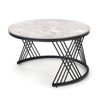 Konferenčný stolík  FLOMANGU sivý mramor/čierna, sada 2 ks 1