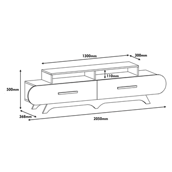 TV komoda FLORA biela/orech 4