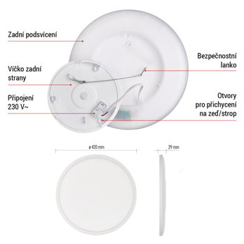 Stropné LED svietidlo FLORI biela, priemer 42 cm 17