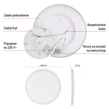 Stropné LED svietidlo FLORI biela, priemer 42 cm 18