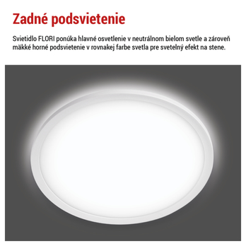 Stropné LED svietidlo FLORI biela, priemer 30 cm 12