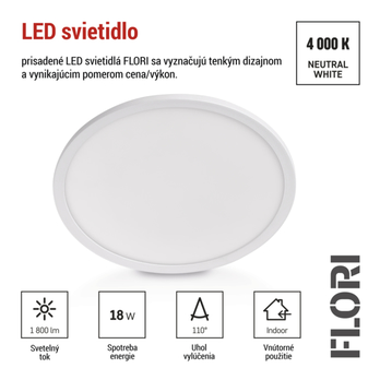 Stropné LED svietidlo FLORI biela, priemer 30 cm 16