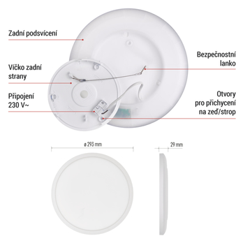 Stropné LED svietidlo FLORI biela, priemer 30 cm 17