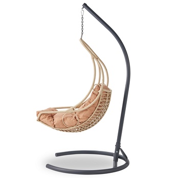 Závesné kreslo FLORYA béžová/čierna 2