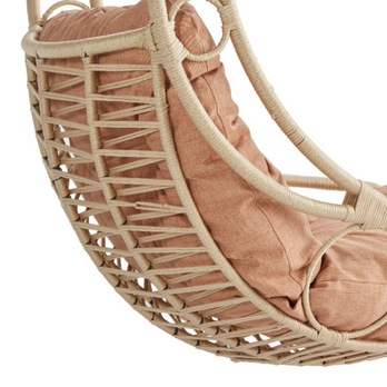 Závesné kreslo FLORYA béžová/čierna 3