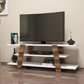 TV stolík FLOWER orech/biela 1
