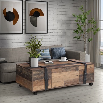 Konferenčný stolík FOBYA vintage staré drevo 1