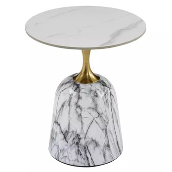 Prístavný stolík FOMO biela/zlatá 1
