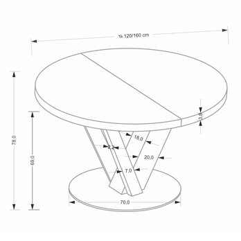 Jedálenský stôl FONAS prírodná/čierna, šírka 120 cm 11