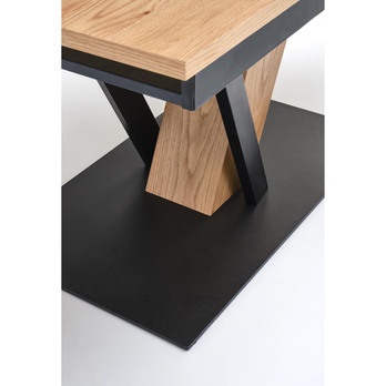 Jedálenský stôl FONAS prírodná/čierna, šírka 160 cm 9