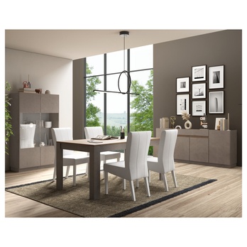 Vitrína  FONTOSY čiernohnedá/orech 1