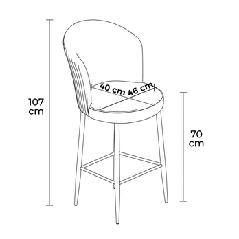 Barová stolička FORA hnedá/čierna, sada 2 ks 3