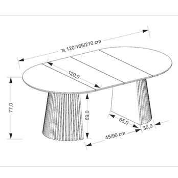 Jedálenský stôl FORGU prírodná 12