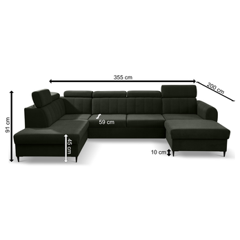 Sedacia súprava FORIO MAXI ľavá, tmavozelená 6