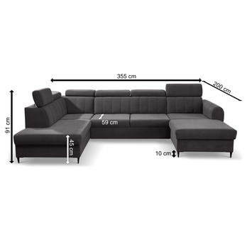 Sedacia súprava FORIO MAXI ľavá, sivá 7