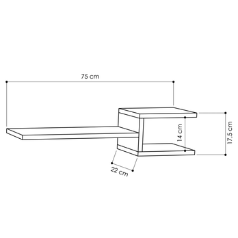 Nástenné police FORK biela, 2 ks 2