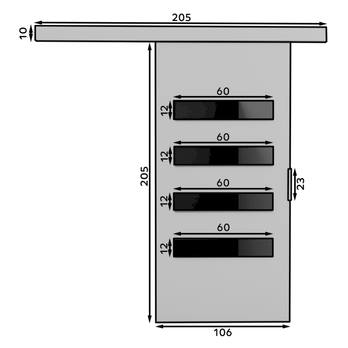 Posuvné dvere FORLI 106 dub sonoma/čierna, 106x205 cm 2