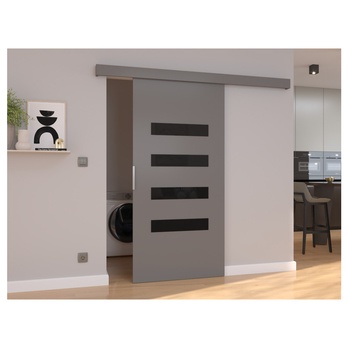 Posuvné dvere FORLI 106 sivá/čierna, 106x205 cm 1