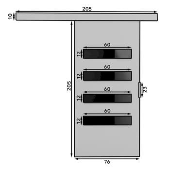 Posuvné dvere FORLI 76 dub sonoma/čierna, 76x205 cm 2