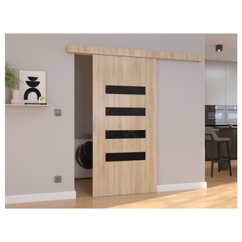 Posuvné dvere FORLI 86 dub sonoma/čierna, 86x205 cm 1