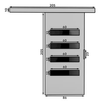 Posuvné dvere FORLI 86 sivá/čierna, 86x205 cm 2