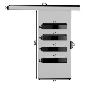 Posuvné dvere  FORLI 96 biela/čierna, 96x205 cm 2