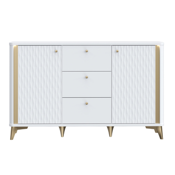 Komoda FORREST HILLS biela/zlatá, šírka 140 cm 2