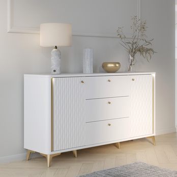 Komoda FORREST HILLS biela/zlatá, šírka 160 cm 1