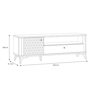 TV komoda FORREST HILLS biela/zlatá, šírka 141 cm 6