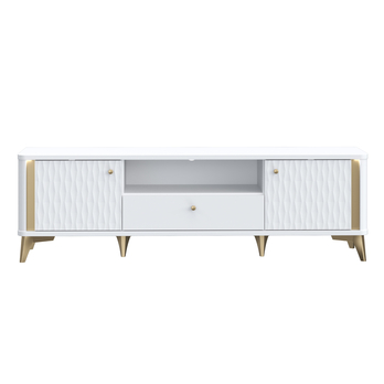 TV komoda FORREST HILLS biela/zlatá, šírka 161 cm 4