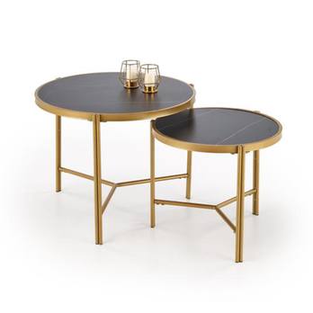 Sada konferenčných stolíkov FOTAMO čierna/zlatá 1