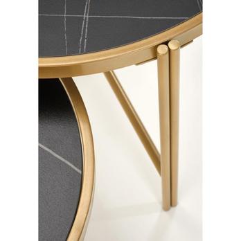 Sada konferenčných stolíkov FOTAMO čierna/zlatá 4