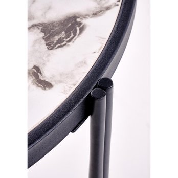 Konferenčný stolík FOTAMO biely mramor/čierna, set 2 ks 8