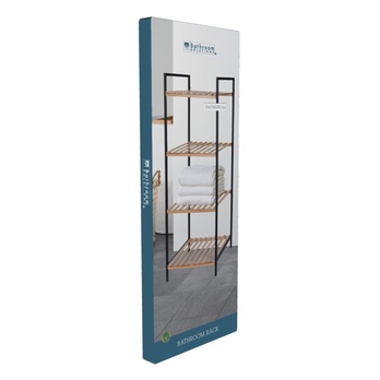 Regál FOX bambus/čierna, výška 95 cm 1