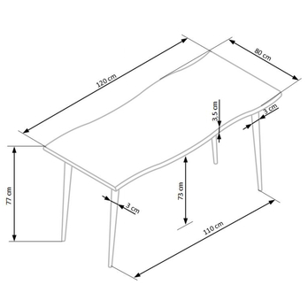 Jedálenský stôl FRANCISCO dub/čierna 5