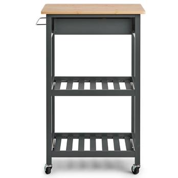 Kuchynský vozík FRED sivá/bambus 2