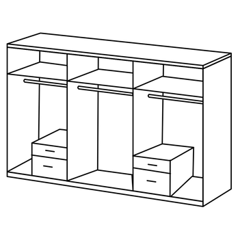 Šatníková skriňa FREDERICA biela/grafitová 2