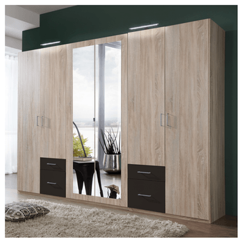 Šatníková skriňa FREDERICA dub sägerau/grafit 1