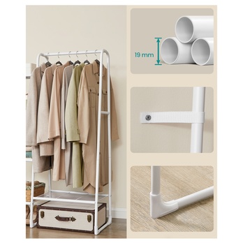 Stojan na šaty FREES biela 3