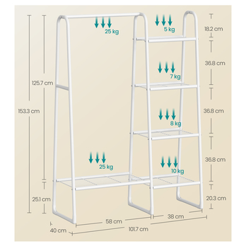 Stojan na šaty FREES biela 4