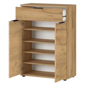 Skriňa na topánky FREMONT dub/čierna 1